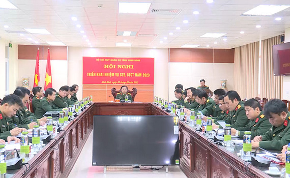 Bộ Chỉ huy Qu&acirc;n sự tỉnh triển khai nhiệm vụ c&ocirc;ng t&aacute;c Đảng, c&ocirc;ng t&aacute;c Ch&iacute;nh trị năm 2023