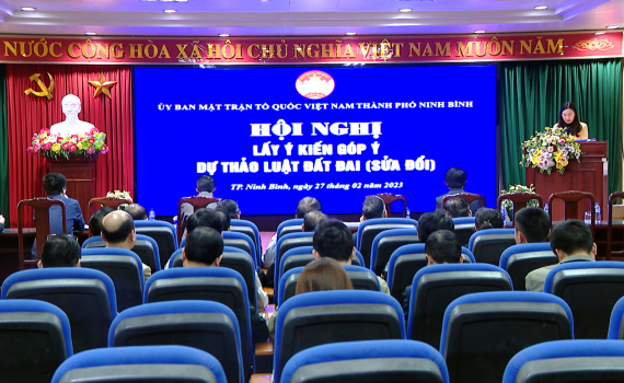 Th&agrave;nh phố Ninh B&igrave;nh lấy &yacute; kiến đối với Dự thảo Luật Đất đai (sửa đổi)