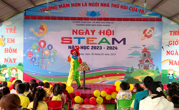 &ldquo;Ng&agrave;y hội Steam&rdquo; tại trường Mầm non Ninh Khang, huyện Hoa Lư