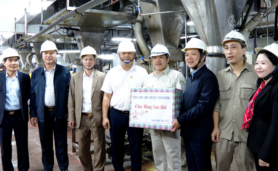 Đồng ch&iacute; Chủ tịch UBND tỉnh Phạm Quang Ngọc kiểm tra, động vi&ecirc;n sản xuất đầu Xu&acirc;n Gi&aacute;p Th&igrave;n