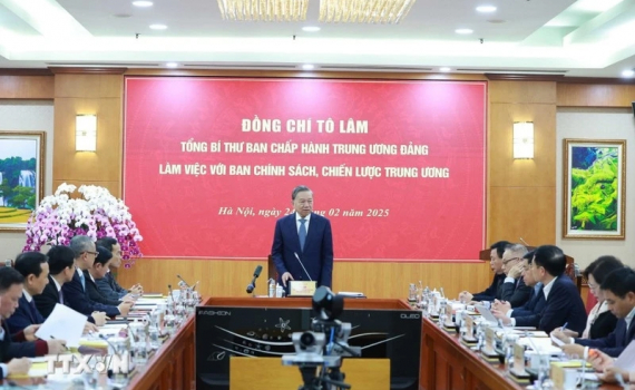 Kết luận của Tổng B&iacute; thư T&ocirc; L&acirc;m tại buổi l&agrave;m việc với Ban Ch&iacute;nh s&aacute;ch, chiến lược Trung ương