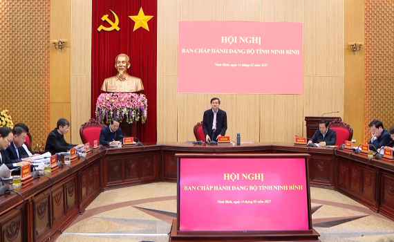 Hội nghị Ban Chấp h&agrave;nh Đảng bộ tỉnh Ninh B&igrave;nh