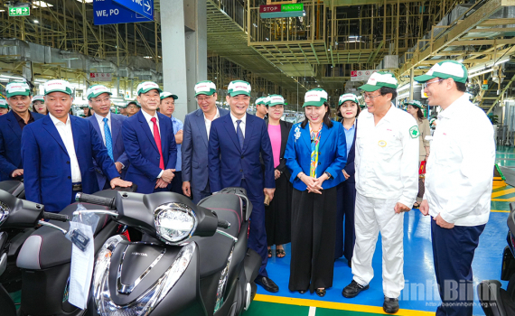 Đồng ch&iacute; Ph&oacute; B&iacute; thư Thường trực Tỉnh ủy Đinh Thị Lụa kiểm tra, động vi&ecirc;n sản xuất đầu Xu&acirc;n