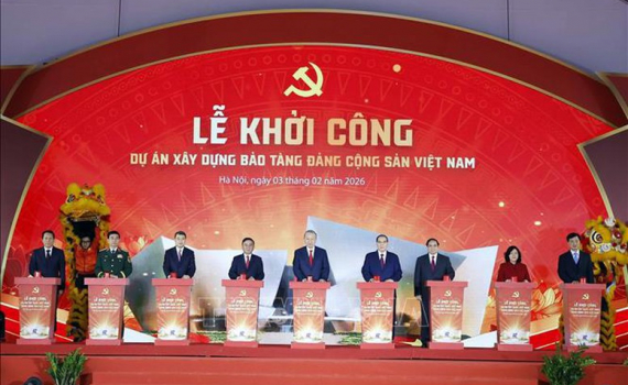 Tổng B&iacute; thư T&ocirc; L&acirc;m dự Lễ khởi c&ocirc;ng dự &aacute;n x&acirc;y dựng Bảo t&agrave;ng Đảng Cộng sản Việt Nam