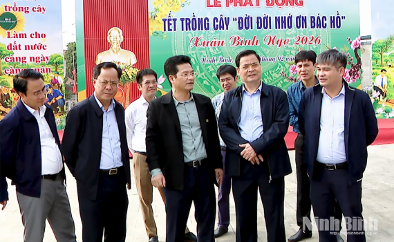Đồng ch&iacute; Ph&oacute; Chủ tịch UBND tỉnh Trần Anh Dũng kiểm tra c&ocirc;ng t&aacute;c chuẩn bị Tết trồng c&acirc;y Xu&acirc;n B&iacute;nh Ngọ