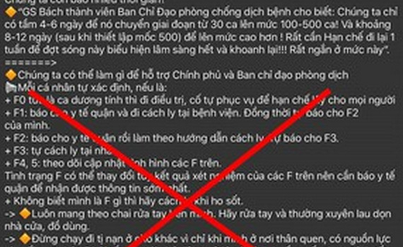 Th&ocirc;ng tin dịch Covid-19 b&ugrave;ng ph&aacute;t của GS t&ecirc;n B&aacute;ch tr&ecirc;n MXH l&agrave; giả mạo