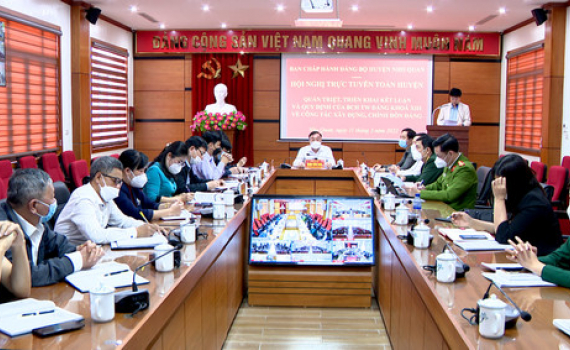 Nho Quan: Qu&aacute;n triệt, triển khai c&aacute;c Kết luận v&agrave; Quy định của Trung ương về x&acirc;y dựng, chỉnh đốn Đảng