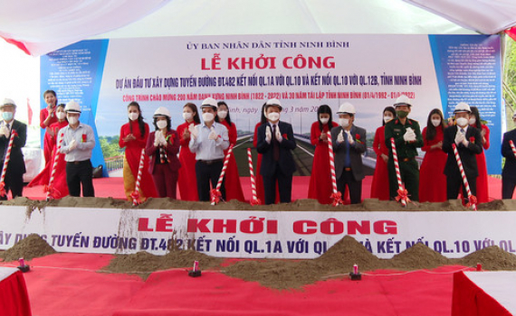Khởi c&ocirc;ng Dự &aacute;n đầu tư x&acirc;y dựng tuyến đường ĐT.482, tuyến đường T21 v&agrave; tuyến đường kết nối Quốc lộ 12B với Quốc lộ 21B