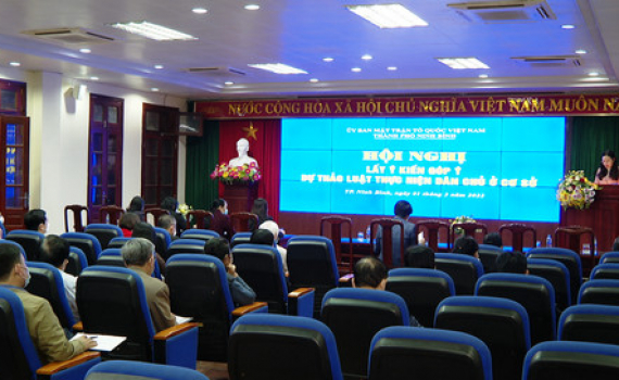 MTTQ th&agrave;nh phố Ninh B&igrave;nh g&oacute;p &yacute; dự thảo Luật Thực hiện d&acirc;n chủ ở cơ sở