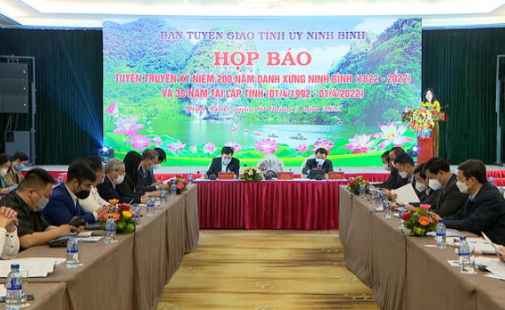 Họp b&aacute;o tuy&ecirc;n truyền Kỷ niệm 200 năm danh xưng Ninh B&igrave;nh v&agrave; 30 năm t&aacute;i lập tỉnh