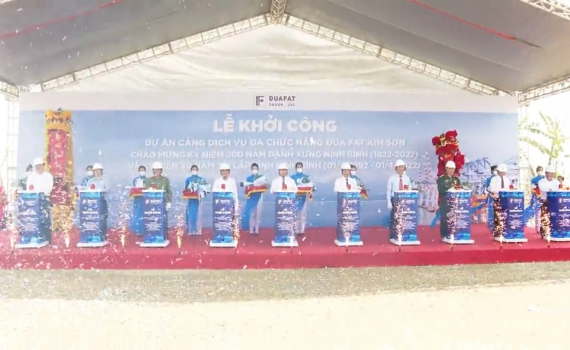 Lễ khởi c&ocirc;ng dự &aacute;n cảng dịch vụ đa chức năng Đua Fat Kim Sơn