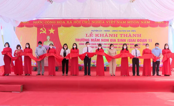 Kh&aacute;nh th&agrave;nh c&ocirc;ng tr&igrave;nh Trường Mầm non Gia Sinh giai đoạn 1
