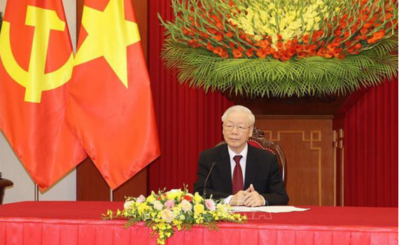 Tổng B&iacute; thư Nguyễn Ph&uacute; Trọng điện đ&agrave;m với Thủ tướng Đức Olaf Scholz