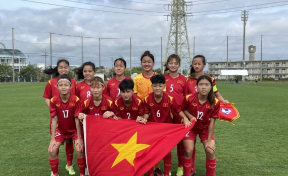 Đội tuyển U17 nữ Việt Nam thắng đậm U17 nữ Okinawa với tỷ số 10-0