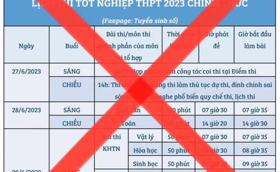 Giả mạo trang facebook của Bộ Gi&aacute;o dục v&agrave; Đ&agrave;o tạo để c&ocirc;ng bố lịch thi tốt nghiệp THPT
