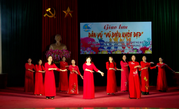 Phong tr&agrave;o d&acirc;n vũ thể thao trong phụ nữ x&atilde; Quang Sơn