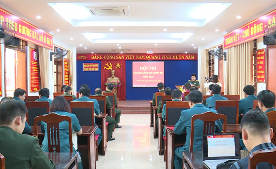 Hội thi c&aacute;n bộ giảng dạy ch&iacute;nh trị trong LLVT th&agrave;nh phố Ninh B&igrave;nh