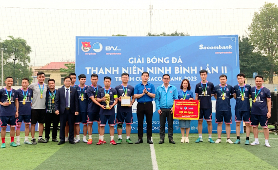Huyện đo&agrave;n Hoa Lư v&ocirc; địch Giải b&oacute;ng đ&aacute; thanh ni&ecirc;n Ninh B&igrave;nh lần II tranh c&uacute;p Sacombank năm 2023