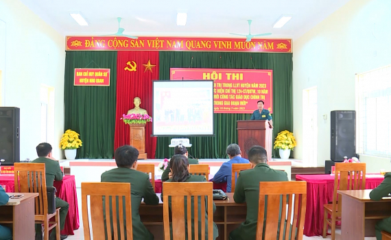 Hội thi c&aacute;n bộ giảng dạy ch&iacute;nh trị trong LLVT th&agrave;nh phố Tam Điệp, huyện Nho Quan