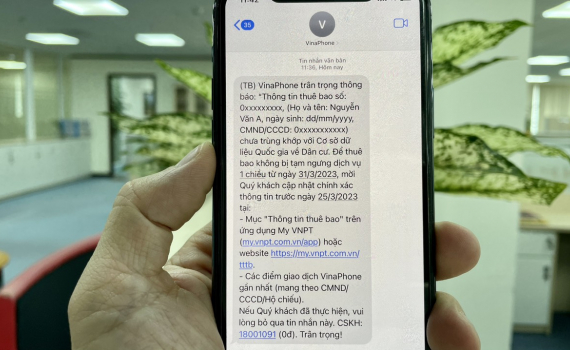 Sau 31/3/2023, thu&ecirc; bao VinaPhone chưa chuẩn h&oacute;a th&ocirc;ng tin sẽ bị gi&aacute;n đoạn li&ecirc;n lạc