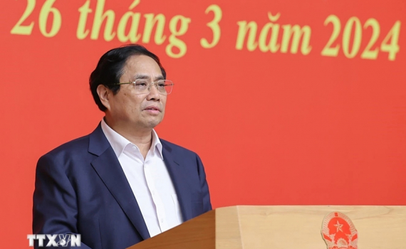 Thủ tướng Ch&iacute;nh phủ Phạm Minh Ch&iacute;nh chủ tr&igrave; họp Tiểu ban Kinh tế - x&atilde; hội Đại hội XIV của Đảng