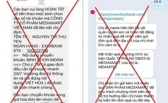 Giả mạo c&aacute;c s&agrave;n thương mại điện tử, si&ecirc;u thị điện m&aacute;y để lừa đảo chiếm đoạt t&agrave;i sản