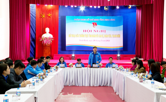 Tỉnh đo&agrave;n Ninh B&igrave;nh đối thoại với c&aacute;n bộ đo&agrave;n vi&ecirc;n, thanh ni&ecirc;n năm 2024
