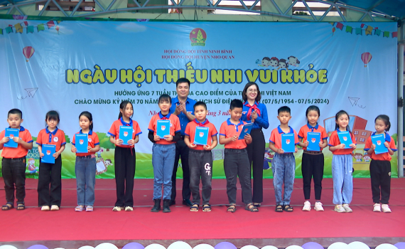 Ng&agrave;y hội thiếu nhi vui khỏe tại trường Tiểu học thị trấn Nho Quan