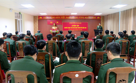 Bộ CHQS tỉnh luyện tập chuyển trạng th&aacute;i sẵn s&agrave;ng chiến đấu năm 2024