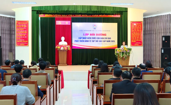 Li&ecirc;n minh HTX tỉnh bồi dưỡng kiến thức cho Ban Chỉ đạo ph&aacute;t triển kinh tế tập thể c&aacute;c cấp