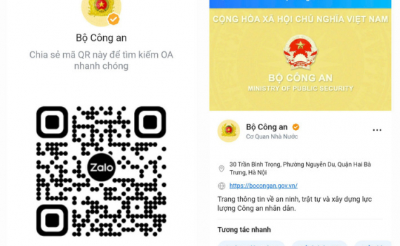 Bộ C&ocirc;ng an ra mắt trang th&ocirc;ng tin tr&ecirc;n nền tảng mạng x&atilde; hội Zalo OA