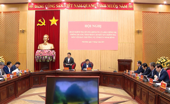 Th&ocirc;ng qua kết quả kiểm tra đối với Ban Thường vụ Tỉnh ủy Ninh B&igrave;nh