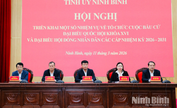 Hội nghị qu&aacute;n triệt, triển khai một số nhiệm vụ về tổ chức cuộc bầu cử đại biểu Quốc hội kh&oacute;a XVI v&agrave; đại biểu HĐND c&aacute;c cấp nhiệm kỳ 2026 - 2031