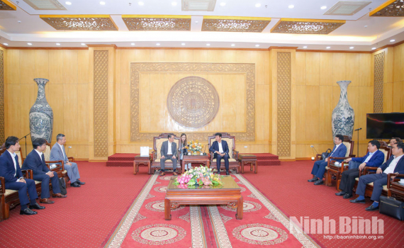 Đồng ch&iacute; B&iacute; thư Tỉnh ủy Trần Huy Tuấn tiếp v&agrave; l&agrave;m việc với nh&agrave; đầu tư Nhật Bản