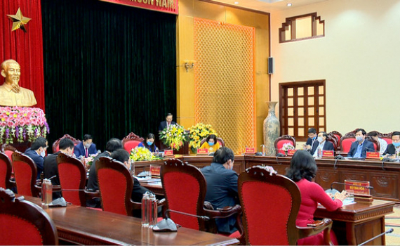 Đồng ch&iacute; Trưởng Ban Tổ chức Trung ương l&agrave;m việc với Ban Thường vụ Tỉnh ủy