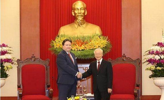 Tổng B&iacute; thư Nguyễn Ph&uacute; Trọng tiếp Đại sứ Hoa Kỳ tại Việt Nam
