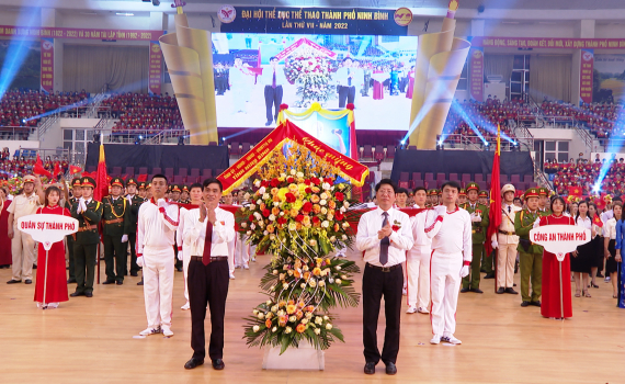 Khai mạc Đại hội thể dục thể thao th&agrave;nh phố Ninh B&igrave;nh lần thứ VII năm 2022