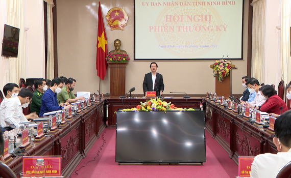 Hội nghị UBND tỉnh phi&ecirc;n thường kỳ đ&aacute;nh gi&aacute; t&igrave;nh h&igrave;nh KT-XH qu&yacute; I