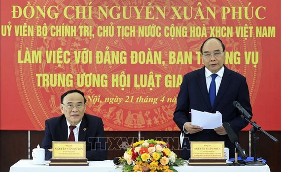 Chủ tịch nước Nguyễn Xu&acirc;n Ph&uacute;c: Hội Luật gia tiếp tục đổi mới, n&acirc;ng cao chất lượng hoạt động của c&aacute;c cấp hội