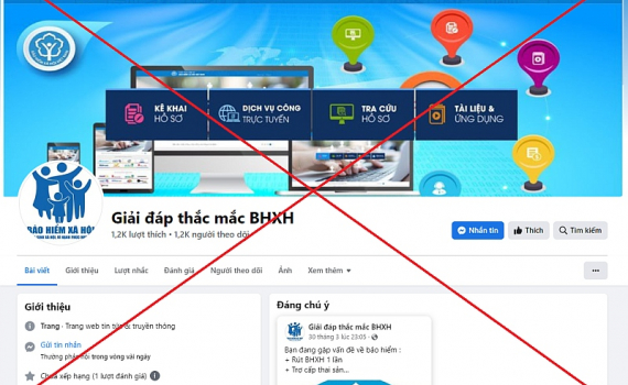 Tiếp tục xuất hiện Fanpage giả mạo cơ quan BHXH Việt Nam để lừa đảo