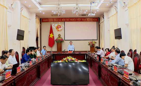 UBND tỉnh tổ chức hội nghị phi&ecirc;n thường kỳ triển khai nhiệm vụ trọng t&acirc;m qu&yacute; II/2023 