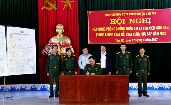 Y&ecirc;n M&ocirc;, Hoa Lư hiệp đồng ph&ograve;ng, chống thi&ecirc;n tai v&agrave; t&igrave;m kiếm cứu nạn năm 2023