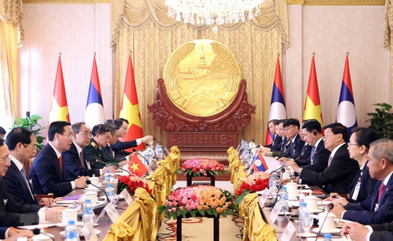 Chủ tịch nước V&otilde; Văn Thưởng hội đ&agrave;m với Tổng B&iacute; thư, Chủ tịch nước L&agrave;o Thongloun Sisoulith