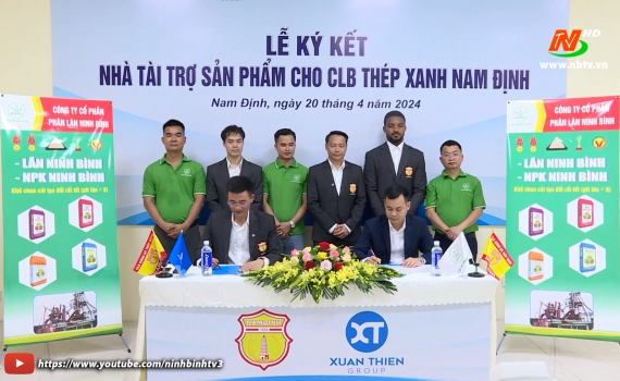 C&ocirc;ng ty Cổ phần Ph&acirc;n l&acirc;n Ninh B&igrave;nh t&agrave;i trợ sản phẩm cho CLB B&oacute;ng đ&aacute; Th&eacute;p Xanh Nam Định