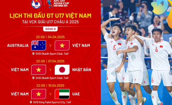 Lịch thi đấu U17 Việt Nam tại v&ograve;ng chung kết ch&acirc;u &Aacute;