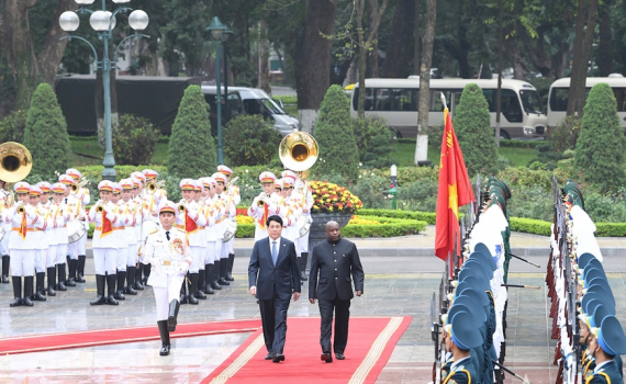 Chủ tịch nước Lương Cường chủ tr&igrave; lễ đ&oacute;n ch&iacute;nh thức Tổng thống Burundi