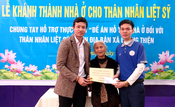 Kh&aacute;nh th&agrave;nh nh&agrave; cho th&acirc;n nh&acirc;n liệt sỹ x&atilde; Quang Thiện, huyện Kim Sơn