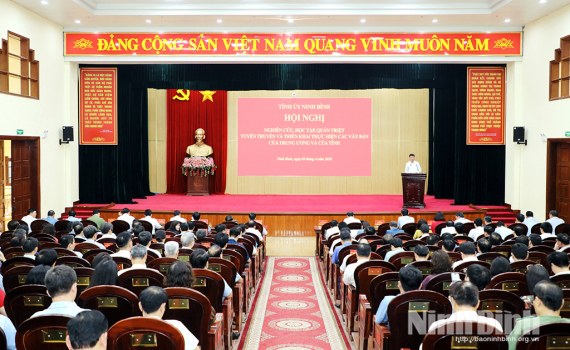 Hội nghị nghi&ecirc;n cứu, học tập, qu&aacute;n triệt, tuy&ecirc;n truyền v&agrave; triển khai c&aacute;c văn bản của Trung ương v&agrave; của tỉnh