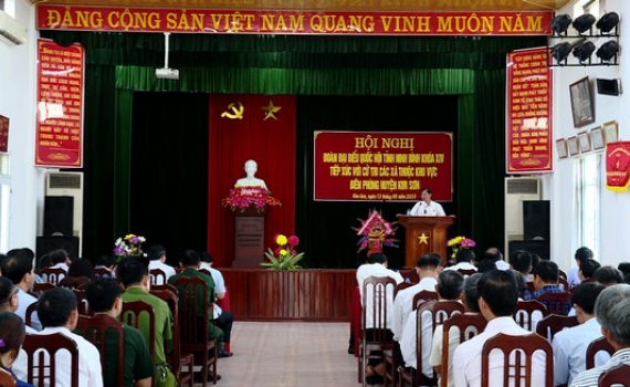 Đo&agrave;n ĐBQH tỉnh tiếp x&uacute;c cử tri khu vực Bi&ecirc;n ph&ograve;ng huyện Kim Sơn