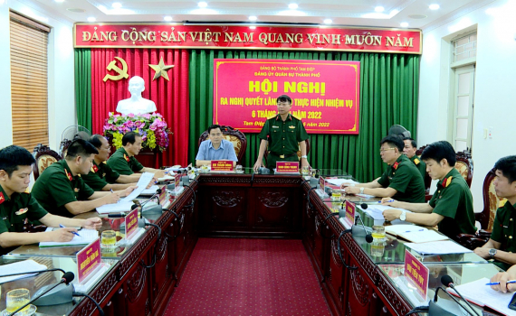 Đảng ủy Qu&acirc;n sự TP Tam Điệp ra nghị quyết l&atilde;nh đạo nhiệm vụ 6 th&aacute;ng cuối năm 2022